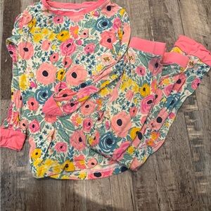 Little Sleepies Floral Kids Pajama Set - Pink, Blue, and Yellow